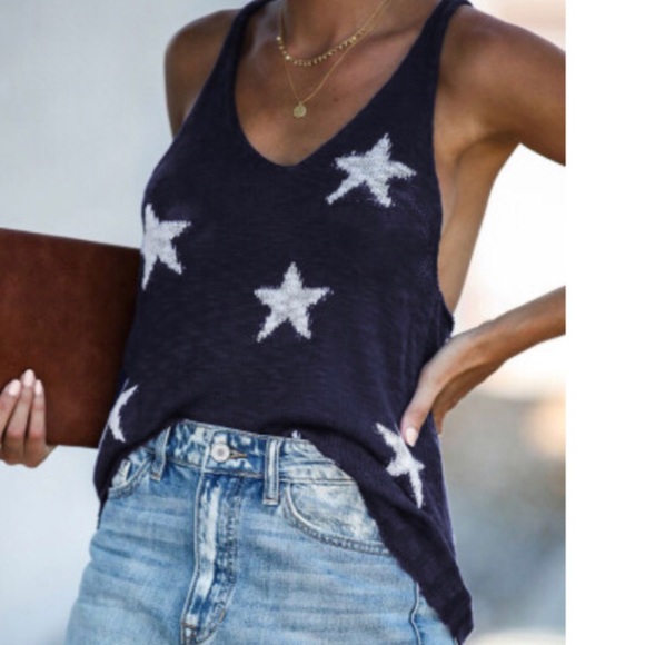 Star print tank top last one size small - Picture 4 of 10